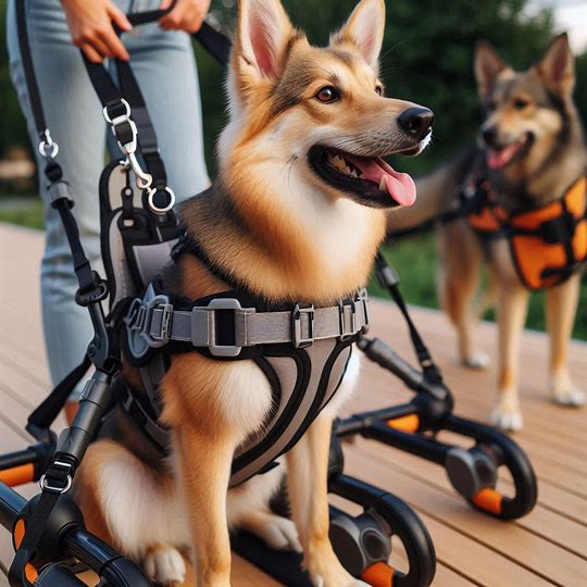 Coleiras Ergonômicas e Peitorais de Suporte para Caminhadas Curtas na Areia com Cães Geriátricos
